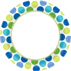 Cool Dots Border 8-1/2" Plates | Luau Party Supplies