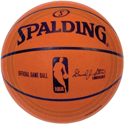 Spalding Basketball 7" Round Paper Plates | Party Supplies