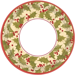 Winter Holly 7" Round Paper Plates | Party Supplies
