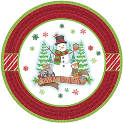 Winter Friends 9" Round Paper Plates | Party Supplies