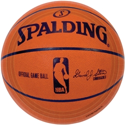 Spalding Basketball 9" Round Paper Plates | Party Supplies