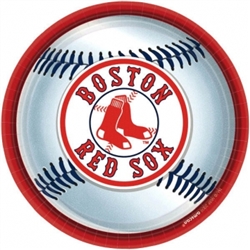 Boston Red Sox 9" Round Plates | Party Supplies