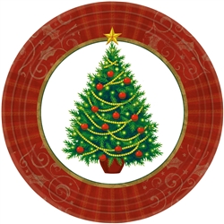 Twinkling Tree 9" Round Paper Plates | Party Supplies