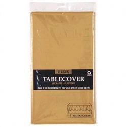 Gold Plastic 54" x 108" Table Cover | Party Supplies