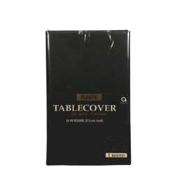 Jet Black Round Table Cover, 84" | Party Supplies