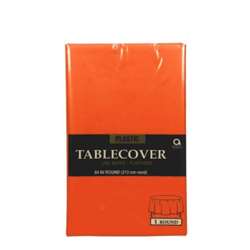 Orange Round Table Cover, 84" | Party Supplies