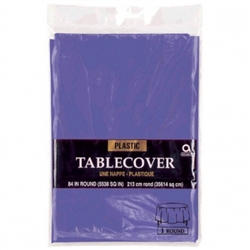 New Purple 84" Round Plastic Table Cover | Party Supplies