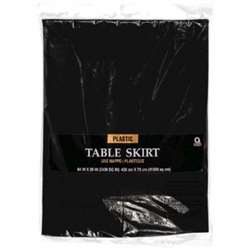 Jet Black Table Skirt, 14' x 29" | Party Supplies