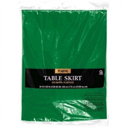 Festive Green 14' x 29" Plastic Table Skirt | Party Supplies