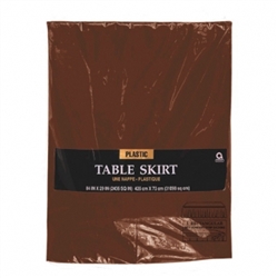 Chocolate Brown Plastic 14' x 29" Table Skirt | Party Supplies