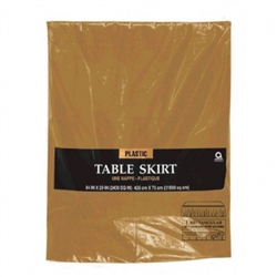 Gold Plastic 14' x 29" Table Skirt | Party Supplies