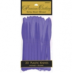 New Purple Heavy Weight Plastic Knives - 20ct | Party Supplies