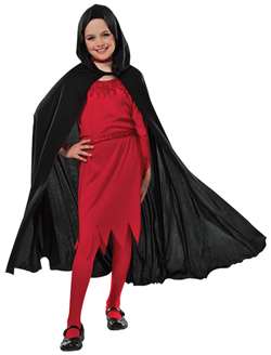 Child's Hooded Cape - Black | Party Supplies