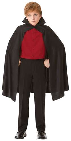 Child's Cape w/Collar - Black | Party Supplies