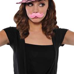 Mini Handlebar Moustache - Pink | Party Supplies