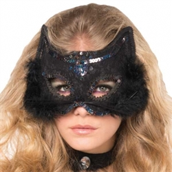Cat Marabou Fancy Mask | Party Supplies