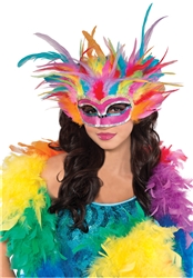 Rainbow Feather Mask | Party Supplies