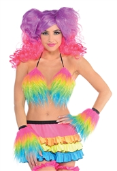 Electric Party Furry Bra Top | Party Supplies