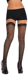 Fishnet Thigh Highs with Lace Top - Adult | Party Supplies