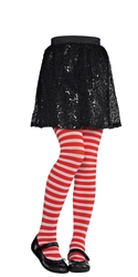 Red/White Striped Tights - Child M/L | Party Supplies