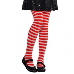 Red/White Striped Tights - Child S/M | Party Supplies