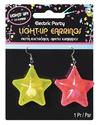 Electric Party Star Light-Up Earrings | Party Supplies