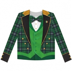 Adult Men's Plaid Tux Long-Sleeve Dye Sub Shirt | Party Supplies