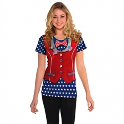 Patriotic Ladies' T-Shirt - L/XL | Party Supplies