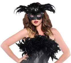 Raven Fantasy Feather Mask | Party Supplies