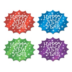 Assorted Foil Happy New Year Cutouts