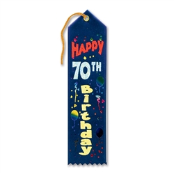 Happy 70th Birthday Award Ribbon