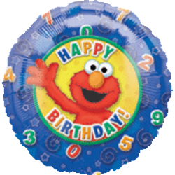 18" Elmo Birthday Stars and Swirls Balloon