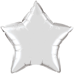 20" Silver Mylar Star Balloons