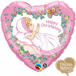 18" PM Christening Girl Foil/Mylar Balloon