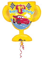 27" Cars 1st Birthday Foil/Mylar Balloon