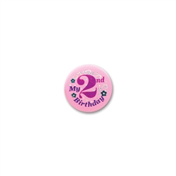 My 2nd Birthday Satin Button