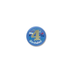 My 4th Birthday Satin Button