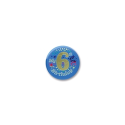 My 6th Birthday Satin Button