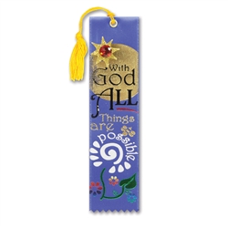With God All Things Are Possible Jeweled Bookmark Ribbon