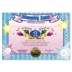 1 Year Old Boy Certificate Greeting