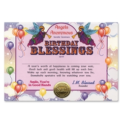 Birthday Blessings Certificate Greeting