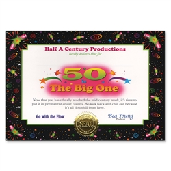 50 Is The Big One Certificate Greeting
