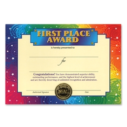First Place Award Certificate Greeting