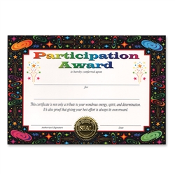 Participation Award Certificate Greeting