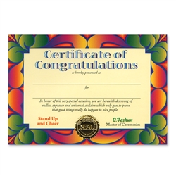 Certificate of Congratulations