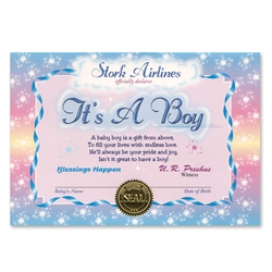 It's A Boy Certificate Greeting