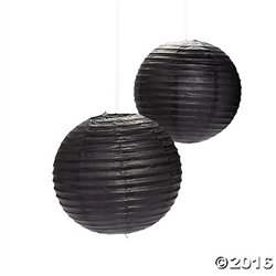 12" Black Paper Lanterns | Party Supplies