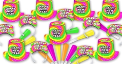 1980's Neon New Years Party Assortment for 100 People