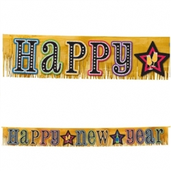 New Year's Giant Foil Fringe Banner | Party Supplies