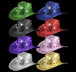 LED Sequin Cowboy Hats | Party Supplies